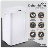 Sealey DH148 Baridi Dehumidifier with Digital Display & 24hr Timer 20L