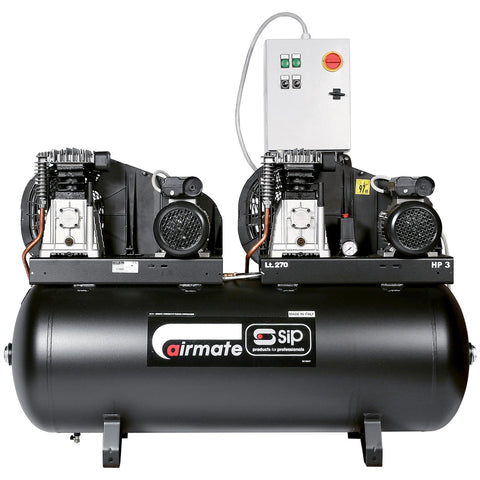 SIP 05251 B3800/270 270ltr Tandem Belt Drive Compressor
