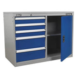 Sealey API1103B Premier Industrial Cabinet/Workstation with 5 Drawers & 1 Shelf