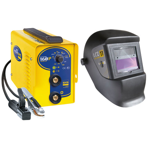 GYS  030435 Bundle Gysmi 160P Inverter MMA Welder with LCD Techno 11 Helmet