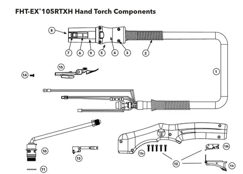Thermacut FHT-EX 105TTH hand torch components