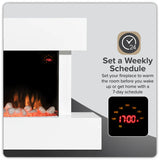 Sealey DH113 Baridi Wall Mounting Electric Fireplace with LED Flame Effect 46" - White