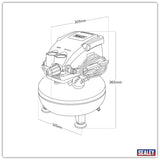 Sealey SAC1100 11L Oil Free Direct Drive Air Compressor 0.5hp