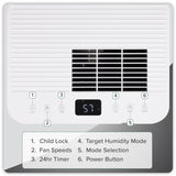 Sealey DH148 Baridi Dehumidifier with Digital Display & 24hr Timer 20L