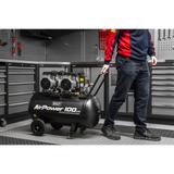 Sealey SAC10001S 100L Oil Free Low Noise Direct Drive Air Compressor 2 x 2hp