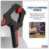 SEALEY AK044 Spring Clamp Set 60mm 4pc