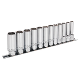 Sealey AK2744 Premier Deep Lock-On™ Socket Set 3/8"Sq Drive 12pc