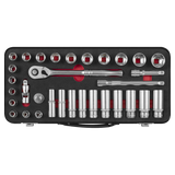 Sealey AK7922 Premier Platinum Socket Set 3/8"Sq Drive 32pc