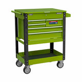 Sealey Heavy-Duty Mobile Tool & Parts Trolley with 5 Drawers & Lockable Top in Red or Green