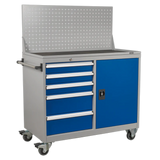 Sealey API1103A Premier Industrial Mobile Workstation with 5 Drawers & 1 Shelf