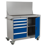 Sealey API1103A Premier Industrial Mobile Workstation with 5 Drawers & 1 Shelf