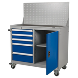 Sealey API1103A Premier Industrial Mobile Workstation with 5 Drawers & 1 Shelf