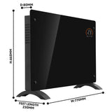 Sealey DH139 Baridi Electric Glass Panel Heater, 2000W, Thermostat Controlled Radiator with 24Hr 7 Day Timer, Wi-Fi Enabled, Remote Control, Black