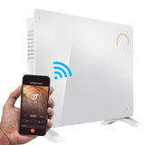 Sealey DH140 Baridi Electric Glass Panel Heater, 2000W, Thermostat Controlled 24Hr 7 Day Timer, Wi-Fi Enabled, Remote Control, White