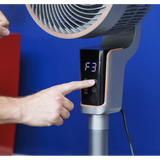 Sealey DH141 Baridi 12" Pedestal Fan with Remote Control & 12hr Timer 230V - Grey