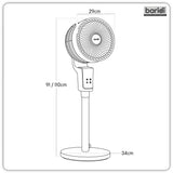 Sealey DH141 Baridi 12" Pedestal Fan with Remote Control & 12hr Timer 230V - Grey