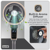 Sealey DH141 Baridi 12" Pedestal Fan with Remote Control & 12hr Timer 230V - Grey