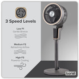 Sealey DH141 Baridi 12" Pedestal Fan with Remote Control & 12hr Timer 230V - Grey