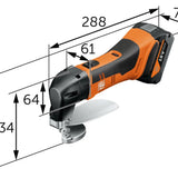 Fein 71300662000 ABLS 18 1.6 E AS Cordless Sheet Metal Shears 1.6mm Set