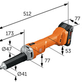 Fein 71230661000 AGSZ 18-90 LBL AS Cordless Die Grinder