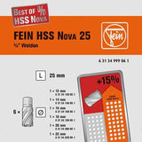 Fein 63134999061 Best of Core Drill Bits 3/4in Weldon Set 1 HSS Nova 25W