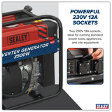 Sealey GI3500 Inverter Generator 3500W 4-Stroke Engine 230V