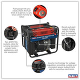 Sealey GI3500 Inverter Generator 3500W 4-Stroke Engine 230V