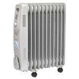 Sealey RD2500T 11-Element Oil Filled Radiator with Timer 2500W/230V