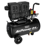 Sealey SAC2400S 24L Low Noise Oil Free Direct Drive Air Compressor 1hp