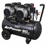 Sealey SAC5001S 50L Low Noise Oil Free Direct Drive Air Compressor 2 x 2hp