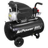 Sealey SAC5020APK 50L Direct Drive Air Compressor 2hp with 4pc Air Accessory Kit