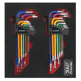 Sealey AK7199 TRX-Star & Ball-End Hex Key Set 18pc Long Anti-Slip