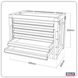 Sealey AP2403 Topchest 6 Drawer with Ball Bearing Slides