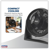 Sealey SFF08 Small Desk 8" Fan 3-Speed 230V