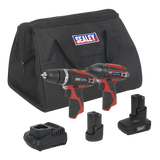 Sealey CP1200COMBO6 2 x SV12 Series Cordless Power Tool Kit 12V - 2 Batteries