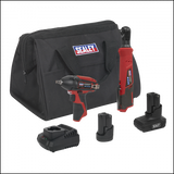 Sealey CP1200COMBO8 2 x SV12 Series Cordless Power Tool Kit 12V - 2 Batteries