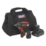 Sealey CP1204KIT SV12 Series 3/8"Sq Drive Cordless Impact Wrench Kit 12V 2Ah - 2 Batteries