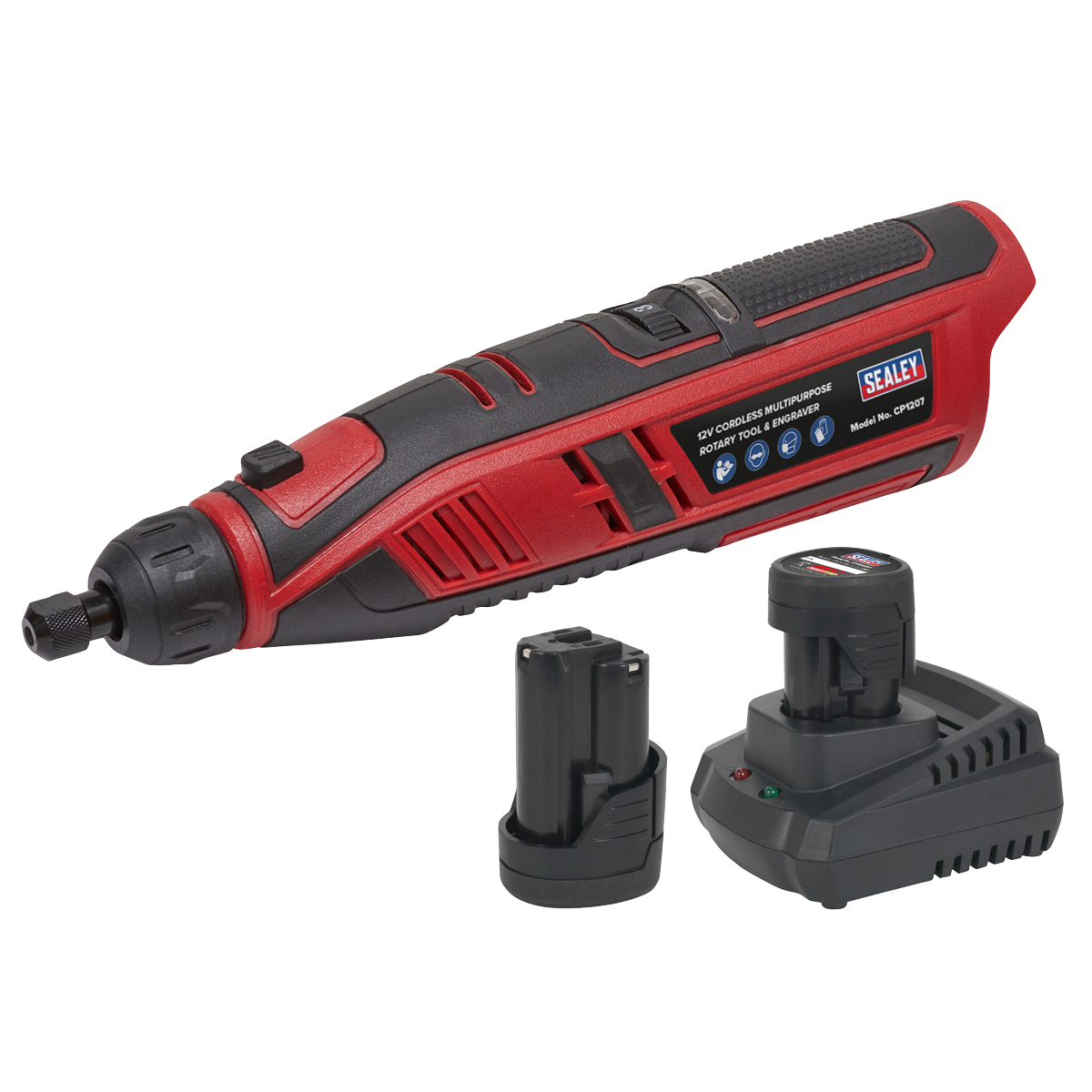 Sealey CP1207KIT SV12 Series Cordless Multipurpose Rotary Tool & Engra ...