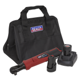 Sealey CP1209KIT SV12 Series 1/2"Sq Drive Cordless Ratchet Wrench Kit 12V 2Ah - 2 Batteries
