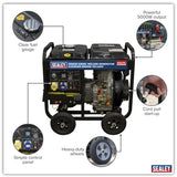 Sealey DG5000W Diesel Welder Generator 5000W 4-Stroke Engine 110/230V