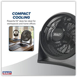 Sealey SFF12 Small Desk 12" Fan 3-Speed 230V