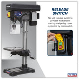 Sealey PDM125B Premier Bench Mounting Pillar Drill 16-Speed 370W/230V