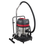 Sealey PC460 60L Vacuum Cleaner Wet & Dry Stainless Steel Drum 2400W/230V