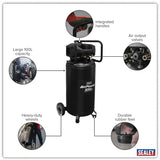 Sealey 230V Oil Free Belt Drive Vertical Compressors 24L/50L/100L