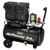 Sealey SAC2400S 24L Low Noise Oil Free Direct Drive Air Compressor 1hp
