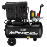 Sealey SAC2400S 24L Low Noise Oil Free Direct Drive Air Compressor 1hp
