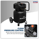 Sealey 230V Oil Free Belt Drive Vertical Compressors 24L/50L/100L