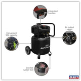Sealey 230V Oil Free Belt Drive Vertical Compressors 24L/50L/100L