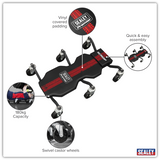 Sealey SCR101P Steel Creeper with 6 Rough Ground 5" Wheels & Headrest