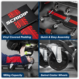 Sealey SCR101P Steel Creeper with 6 Rough Ground 5" Wheels & Headrest